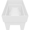 Bloem Indoor/Outdoor Recycled Plastic Finley Deck Rail Rectangle Planter Box, Fits Rail Sizes 3"-6", Casper White, 7.5 Gallon Capacity
