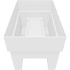 Bloem Indoor/Outdoor Recycled Plastic Finley Deck Rail Rectangle Planter Box, Fits Rail Sizes 3"-6", Casper White, 7.5 Gallon Capacity