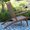 Outdoor Interiors All Weather Eucalyptus Driftwood Patio Lounger Chair, Grey Wicker