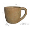 Classic Home and Garden Indoor/Outdoor Cement Coffee Mug Planter, Rust, 7in