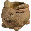 Classic Home and Garden Cement Buddies Indoor Outdoor Rabbit Planter with Drainage Hole