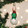 Old World Christmas Blown Glass Ornament for Christmas Tree, Piglet On Snowball