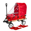 Millside Industries All Season Convertible Wagon Cart with Flat-Free Tires, Sleigh Runners, Side Pads and Half Canopy with Plastic Cover Shield, Red, 16" x 34"
