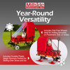 Millside Industries All Season Convertible Wagon Cart with Flat-Free Tires, Sleigh Runners, Side Pads and Half Canopy with Plastic Cover Shield, Red, 16" x 34"