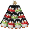 Old World Christmas Blown Glass Ornament for Christmas Tree, Penguin Family Of 9