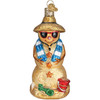 Old World Christmas Blown Glass Ornament for Christmas Tree, Sand Snowman