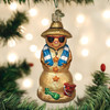 Old World Christmas Blown Glass Ornament for Christmas Tree, Sand Snowman