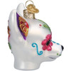 Old World Christmas Blown Glass Ornament for Christmas Tree, Dia De Los Muertos Dog
