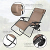 Four Seasons XL Outdoor Zero Gravity Steel Chair with Cup Holder & Tray – Adjustable Reclining Chair, Mocha