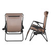 Four Seasons XL Outdoor Zero Gravity Steel Chair with Cup Holder & Tray – Adjustable Reclining Chair, Mocha