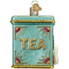 Old World Christmas Blown Glass Ornament for Christmas Tree, Tea Tin