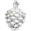 Old World Christmas Blown Glass Ornament for Christmas Tree, Snow-Capped Silver Snowy Cone (with OWC Gift Box)