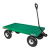 Farm Tuff Durable Plastic Mesh Deck Garden Wagon Utility Cart with Pneumatic Tires, Green, 20" x 40"