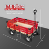 Millside Industries Classic Wood Wagon Cart with Removable Wooden Side Racks and Pneumatic Tires, Red, 20" x 38"