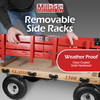 Millside Industries Classic Wood Wagon Cart with Removable Wooden Side Racks and Pneumatic Tires, Red, 20" x 38"