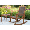 Outdoor Interiors All-Weather Breathable Wicker Eucalyptus Wood Rocking Chair for Decks, Patios, and Porches