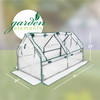 Garden Elements Indoor/Outdoor Metal Frame, Plastic Covered Cloche Angled Tunnel Greenhouse with Mesh Vents, White, Mini, 47”
