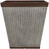 Southern Patio Westlake Pleated Square Planter with Galvanized Finish, Silver, 16in
