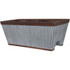 Southern Patio Westlake Resin Rectangular Deck Rail Planter, Rustic Galvanized and Silver, 24in Southern Patio Westlake Resin Rectangular Deck Rail Planter, Rustic Galvanized and Silver, 24in