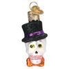 Old World Christmas Gumdrop Halloween Ornament, Mini Top Hat Skeleton
