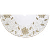 Kurt Adler Christmas Tree Skirt with Gold Embroidered Snowflake Design, Ivory, 54in