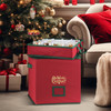 Old World Christmas 4-Tiered Ornament Box for Storage, Red