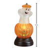 Old World Christmas Blown Glass Ghost Pumpkin Light – Hand-Painted, Plug-In Halloween Décor, 9.5"