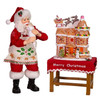 Kurt Adler Fabriche Battery-Operated Santa with Gingerbread House, 10.5"