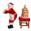 Kurt Adler Fabriche Battery-Operated Santa with Gingerbread House, 10.5"