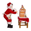 Kurt Adler Fabriche Battery-Operated Santa with Gingerbread House, 10.5"