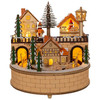 Kurt Adler Wooden LED Light-Up Musical Santa Christmas Village, 8"