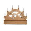Kurt Adler Wooden LED Light-Up Musical/Motion Santa Christmas Village with Candles