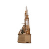 Kurt Adler Wooden LED Light-Up Musical/Motion Santa Christmas Village with Candles