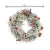 Kurt Adler Unlit Faux Snow Christmas Wreath with Berries & Pinecones, 24in