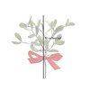 Kurt Adler Manipulatable Wire Christmas Mistletoe Pick with Red Bow, 10"