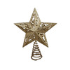 Kurt Adler Unlit Gold Glittered 5-Point Star Christmas Treetop, 8"