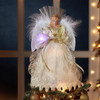 Kurt Adler Color Changing 7-Light Warm White LED Angel Treetop, Ivory and Gold, 12"
