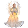 Kurt Adler 7-Light LED Fiber-Optic Angel Treetop, Ivory, 16"