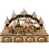 Kurt Adler Battery Operated Wooden LED Light-Up Christmas Village with Candle, 17.75"