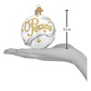 Old World Christmas Blown Glass Ornament for Christmas Tree, Peace & Joy Round