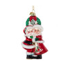 Kurt Adler Nobel Gems Glass Christmas Ornament, Mr. and Mrs. Santa Under Mistletoe