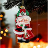 Kurt Adler Nobel Gems Glass Christmas Ornament, Mr. and Mrs. Santa Under Mistletoe