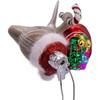 Kurt Adler Nobel Gems Glass Christmas Ornament, Dolphin with Santa Hat and Gifts