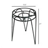 Border Concepts Wrought Iron Hampton Round Plant Stand, Black, 21in