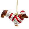 Kurt Adler Noble Gems Glass Ornament for Christmas Tree, Festive Dachshund