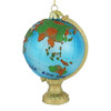 Kurt Adler Noble Gems Glass Ornament for Christmas Tree, Globe with Airplane