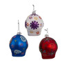 Kurt Adler Noble Gems Glass Ornaments for Christmas Tree, Sugar Skulls, Assorted (Pack of 3)