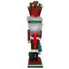 Kurt Adler Wooden Hollywood Nutcracker Collection, Red & Green Suit with Presents Crown, 18in