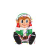 Garden Elements Indoor Fiberglass Christmas Figurine – Elf Boy Playing with Christmas Lights, 24"