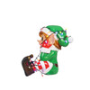 Garden Elements Indoor Fiberglass Christmas Figurine – Elf Boy Playing with Christmas Lights, 24"